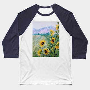 Montana Flowers Watercolor Painting Baseball T-Shirt